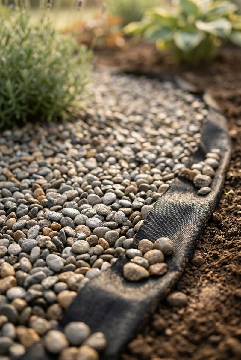 Ground material being prepared for a seating area