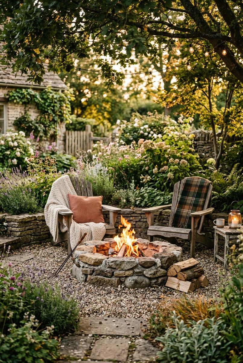 Overhead planning view of a fire pit seating layout