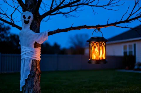 Outdoor Halloween Tree Decorations: Hang, Light, and Wind-Proof Them