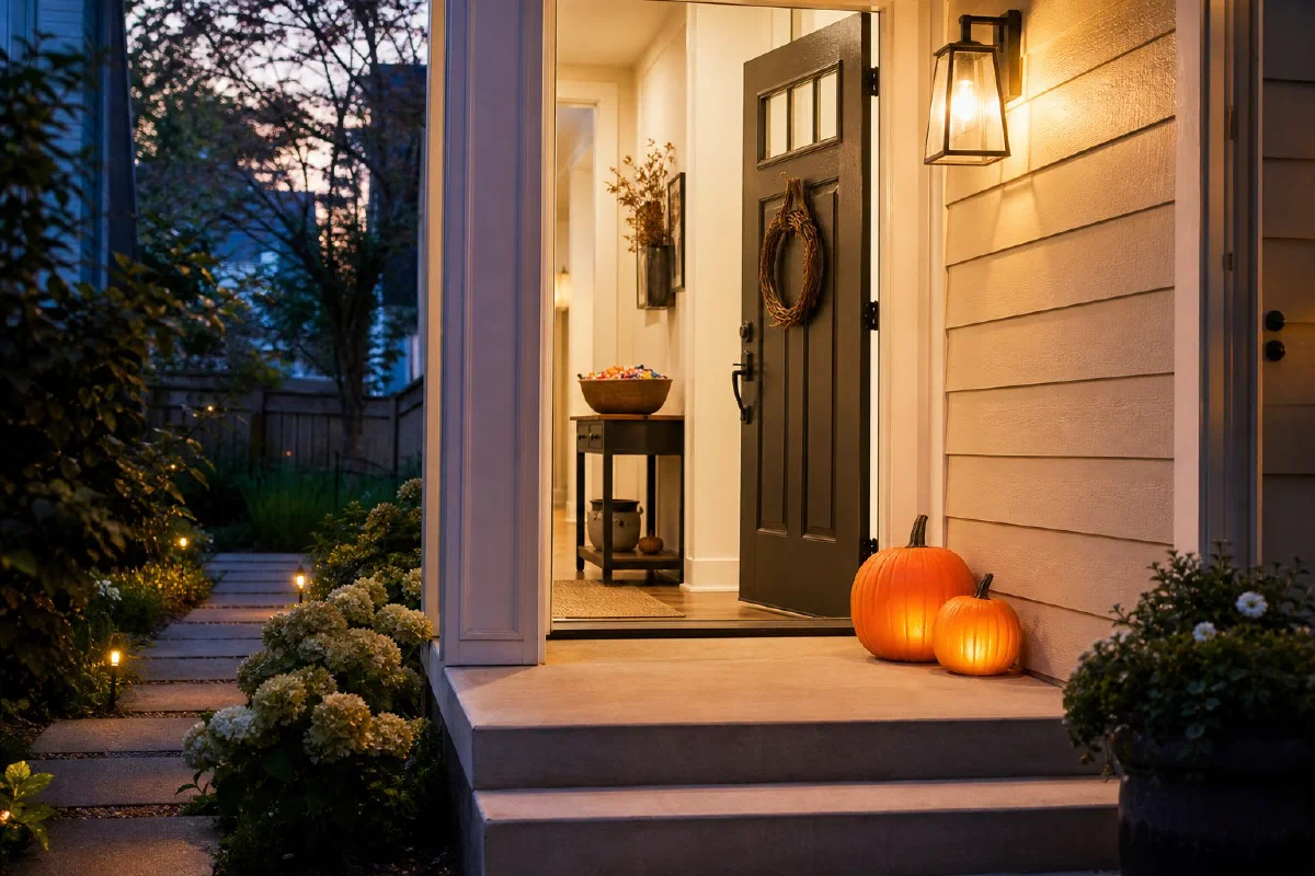 Halloween Entryway Ideas for a Small Trick-or-Treat Space