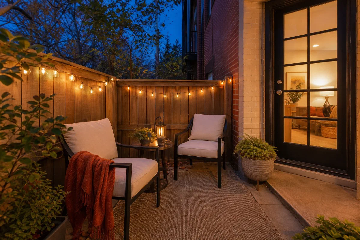 A Small Fall Patio That Still Feels Good After Dark