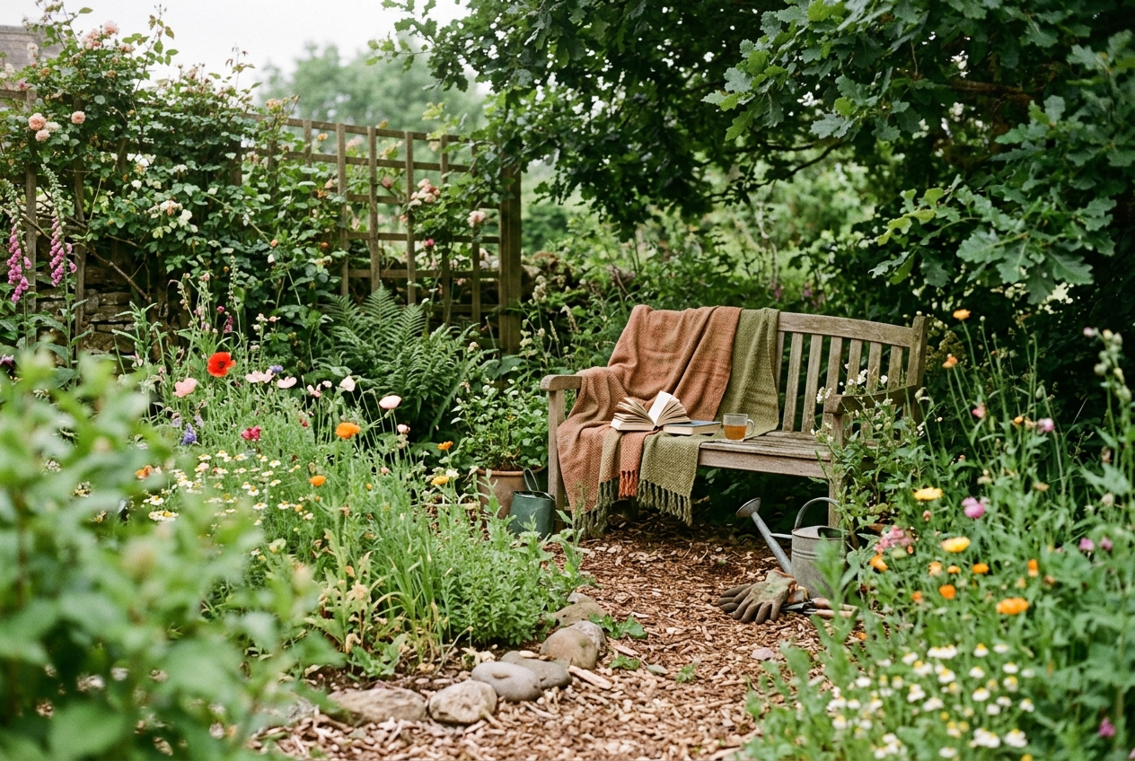 Prepared flower-seed patch with light rake marks